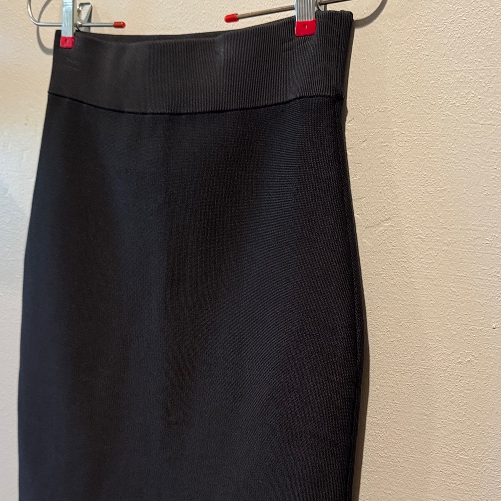 A.L.C Scalloped Black Fringe Hem Pencil Bodycon High Waisted Tassel Skirt - Picture 5 of 13